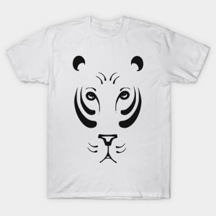 Tiger silhouette with black strokes. Wild animal world in lines. T-Shirt
